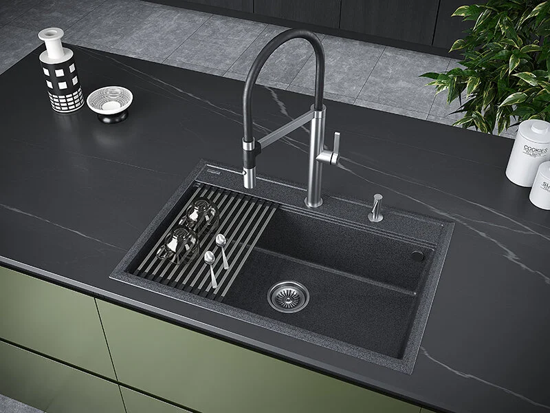 Мойка для кухни Paulmark Stepia 75 см графит, прямоугольной формы - фото 3