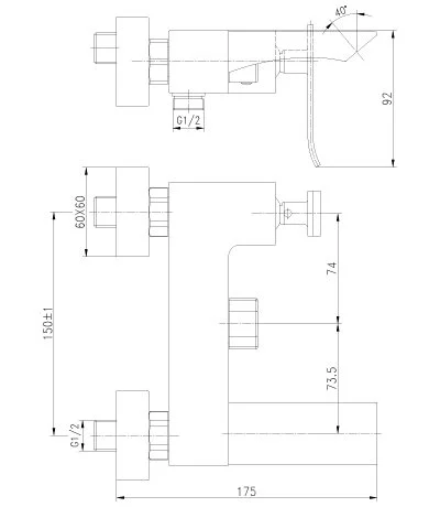 Смеситель для ванны и душа, хром/белый Lemark Contest LM5814CW - фото 2