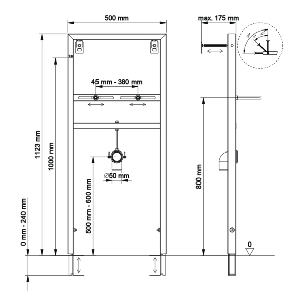 Инсталляция для раковины BERGES Novum синяя - фото 2