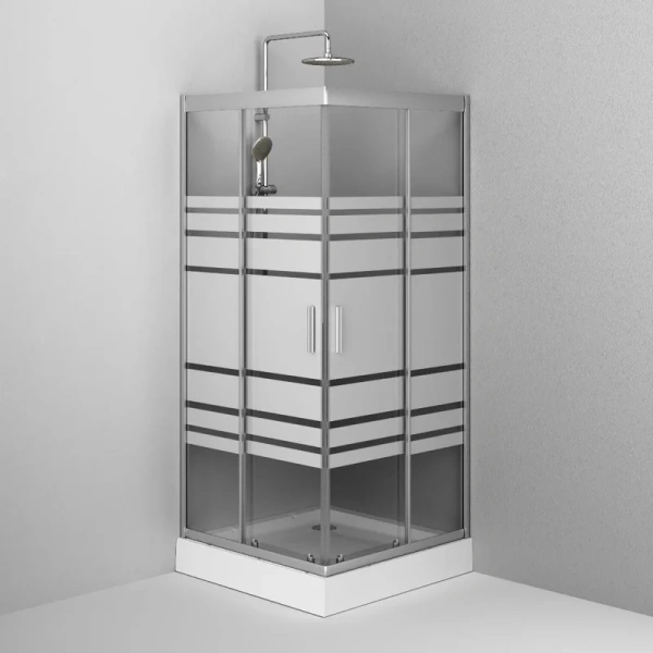 Душевой уголок Am.Pm Tender 90x90 см профиль хром, стекло прозрачное, квадратные - фото 2