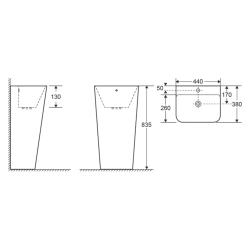 Раковина напольная Ceruttispa Sandra 44 см белая - фото 3