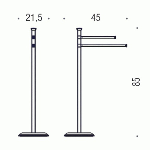 Стойка для ванной Colombo Portofino с двумя полотенцедержателями - фото 3