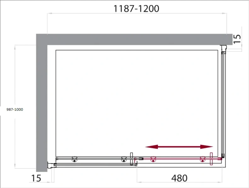 Душевой уголок BelBagno Uno 120х100 см стекло матовое, 120x100 - фото 5