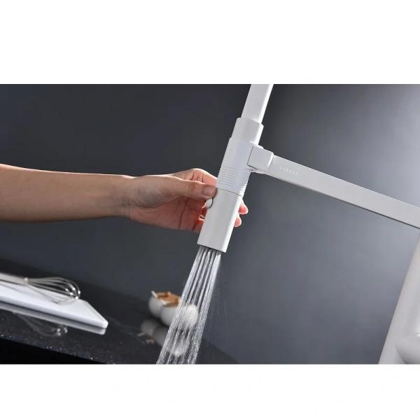 Смеситель для кухни Paulmark Leader белый матовый, на мойку, на столешницу - фото 6