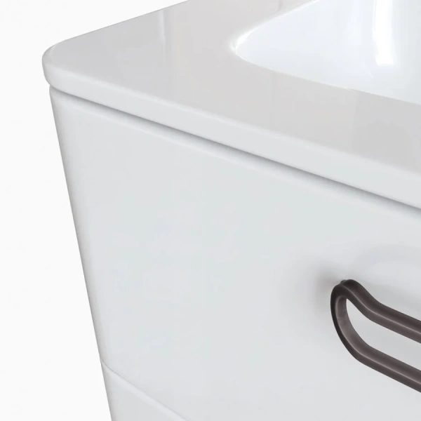 Тумба с раковиной напольная IDDIS Brick 60 см белая, белая - фото 7