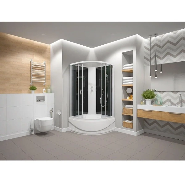 Душевая кабина Erlit Comfort 90х90 см стекло тонированное, с высоким, глубоким поддоном, глубокий поддон - фото 3