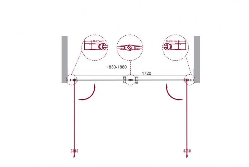 Душевая дверь в нишу BelBagno Etna 190 см с прозрачным стеклом - фото 2
