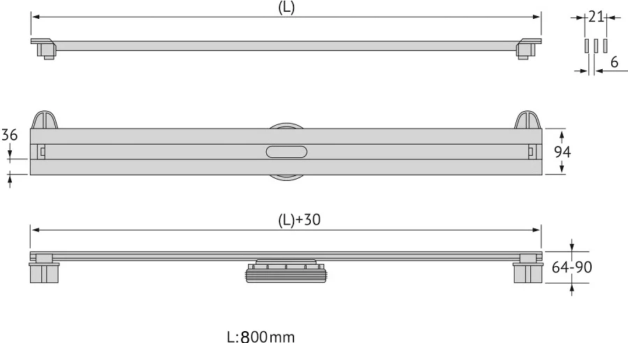 Душевой лоток BERGES Super Slim 80 см черный матовый, по запросу - фото 7