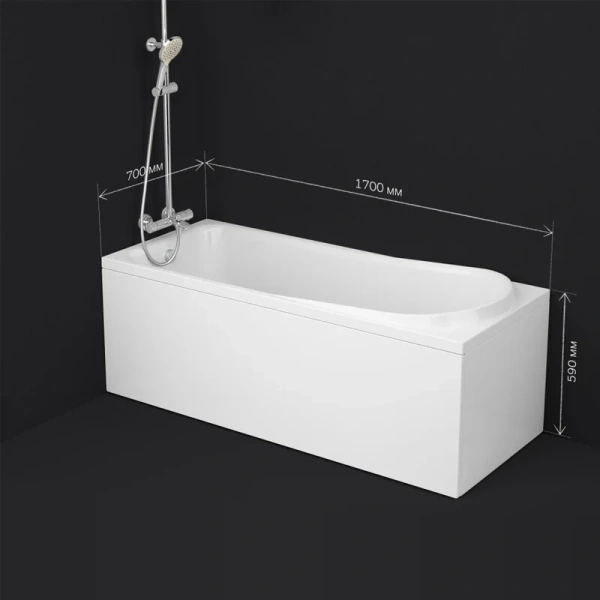 Ванна акриловая Am.Pm Like 170х70 см белая, современныe, hi-tech - фото 3