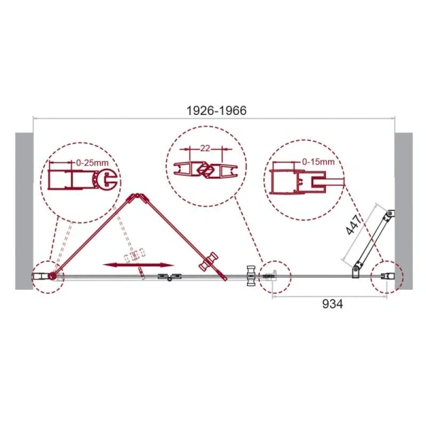 Душевая дверь в нишу BelBagno Albano 200 см с прозрачным стеклом - фото 2