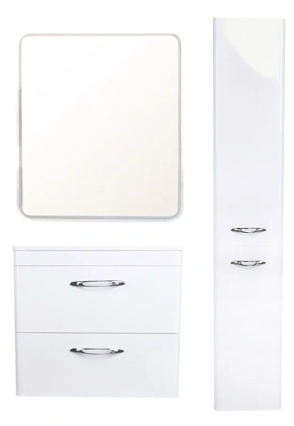 Тумба с раковиной подвесная Style Line Каре СС-00002269 70 см с двумя ящиками, белая - фото 7