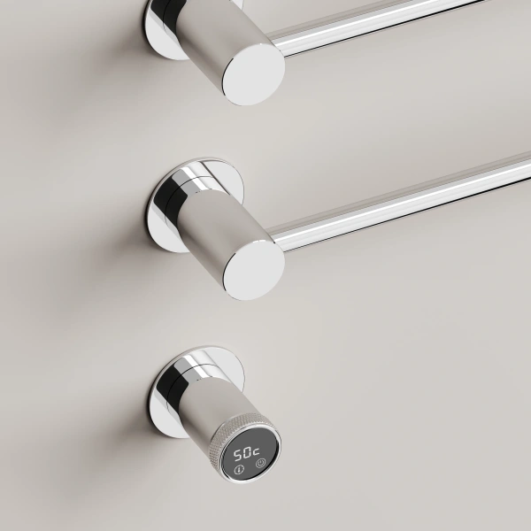 Полотенцесушитель электрический Sancos Linea 53x66.5 см хром, из нержавеющей стали, без полки, неповоротные, с терморегулятором  - фото 6