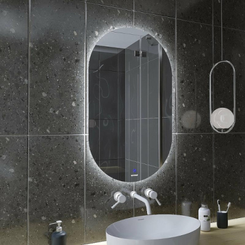 Зеркало с подсветкой Grossman Nero 60 см овальное - фото 2