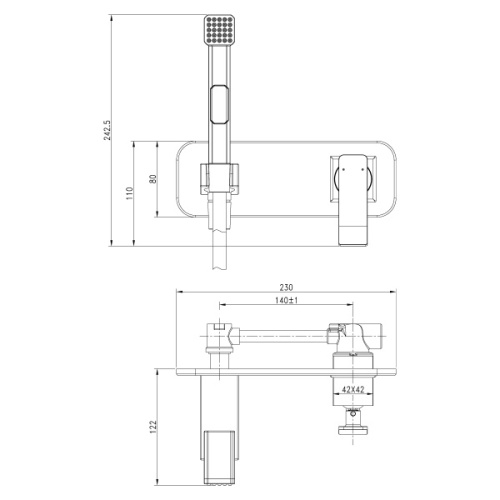 Гигиенический душ, хром/белый Lemark Contest LM5819CW - фото 2