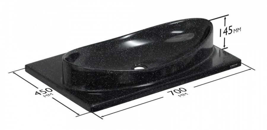 Раковина СанТа Вега 90014 70 см литьевой мрамор - фото 2