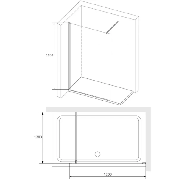 Душевая перегородка RGW Walk In 351001012 120 см универсальная - фото 3