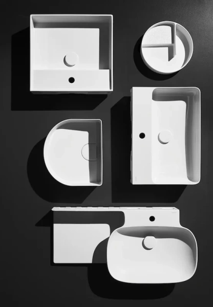 Раковина Laufen Ino 90 см с полочкой слева, белые - фото 4