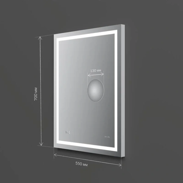 Зеркало с подсветкой AM.PM Gem 55х70 см с механическим выключателем - фото 2