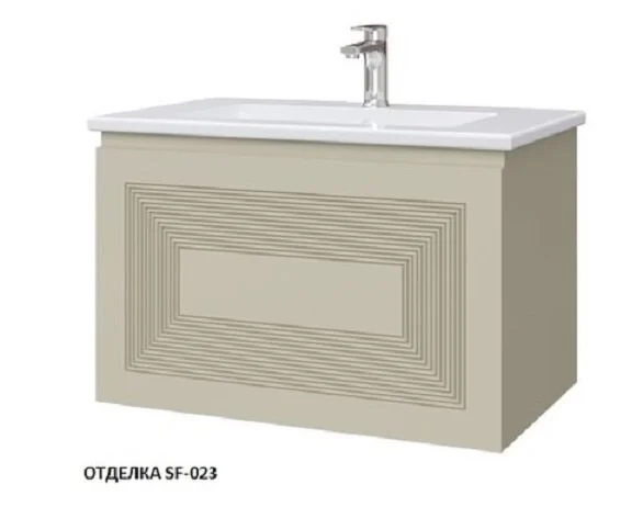 Тумба под раковину подвесная Caprigo Modo Quarta 80 см бежевый лайт - фото 1