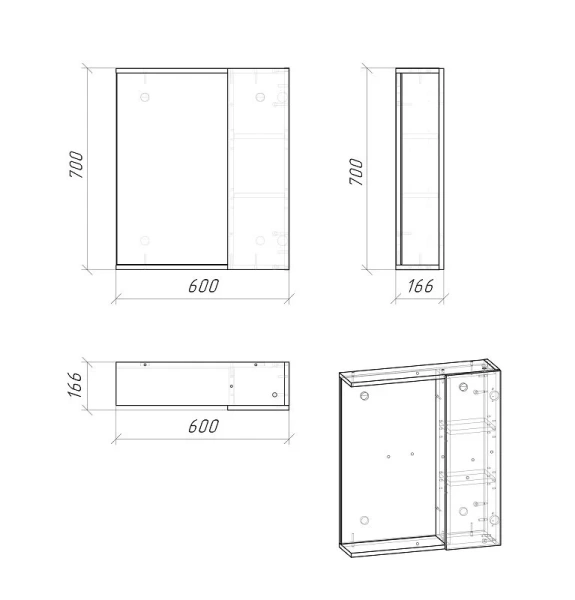 Зеркальный шкаф Grossman Юнит 60 см кадена вуд, нет в наличии - фото 2