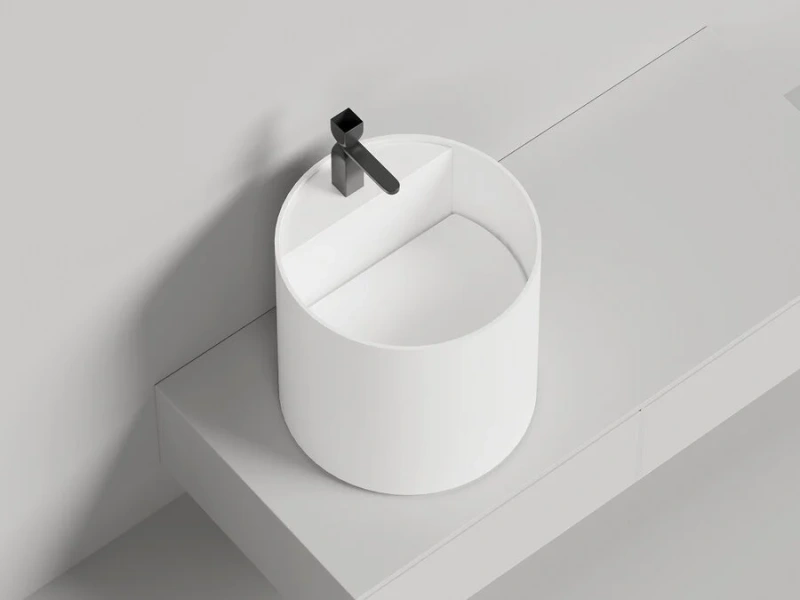 Раковина Salini Armonia Round Top 03 45 см белая матовая - фото 1