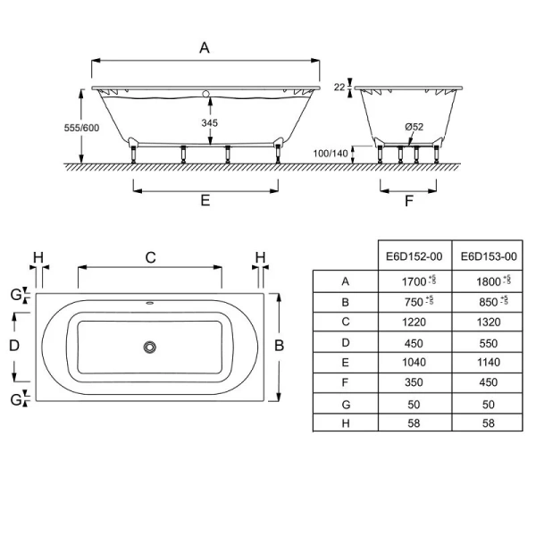 Ванна Flight Jacob Delafon Odeon Rive Gauche 180х85 см прямоугольная - фото 2