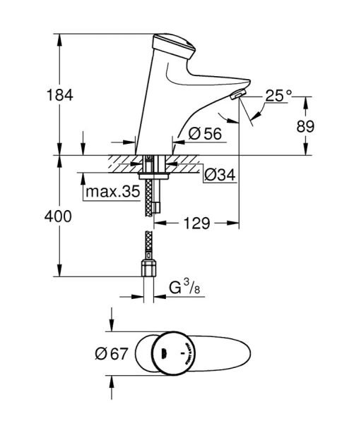 Кран для раковины бесконтактный Grohe Eurodisc SE 36249000 - фото 2