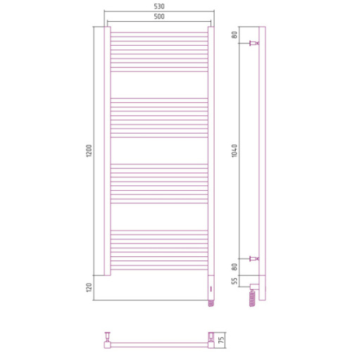 Полотенцесушитель электрический Сунержа Модус 3.0 50x120 см правый другие цветовые решения - фото 4