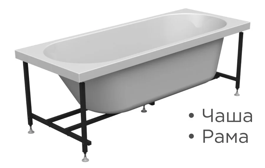 Акриловая ванна Радомир Виктория лайт 2-01-0-0-1-257Р, 150 x 70 см, каркас разборный в комплекте, белая, прямоугольные - фото 5