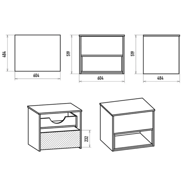 Тумба под раковину подвесная Brevita Bergen 60 см черная, в наличии - фото 2