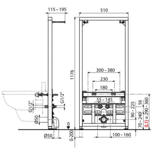 Инсталляционный модуль для биде Ravak X01561 - фото 2