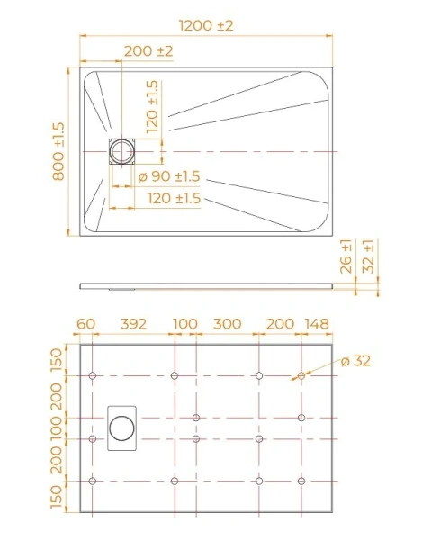 Душевой поддон RGW TSS-B 120x80 см черный - фото 1