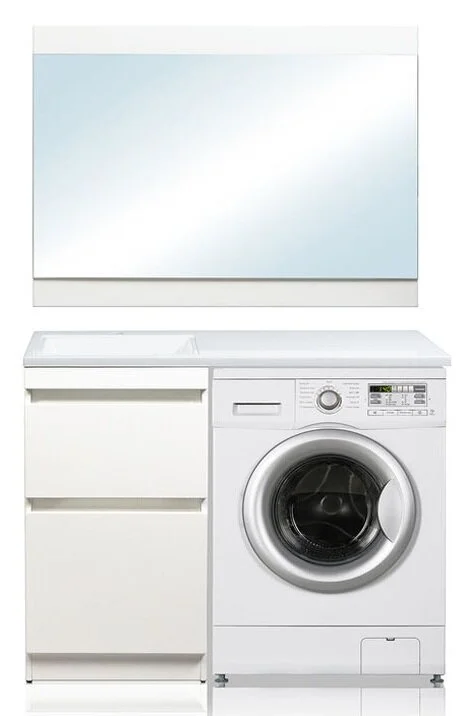 Тумба под раковину напольная Style Line Даллас 48 см белая, моноблок, для стиральной машины - фото 5