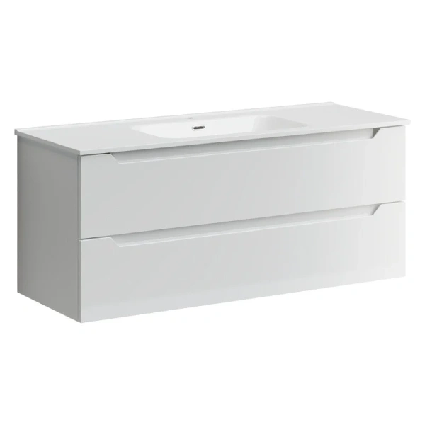 Тумба с раковиной подвесная Sancos Norma 2.0 120 см c двумя ящиками