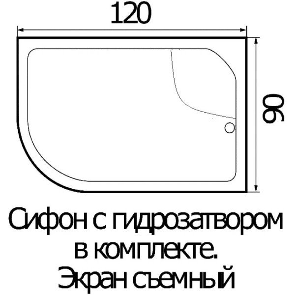 Душевой поддон River 120x90 см правый - фото 3