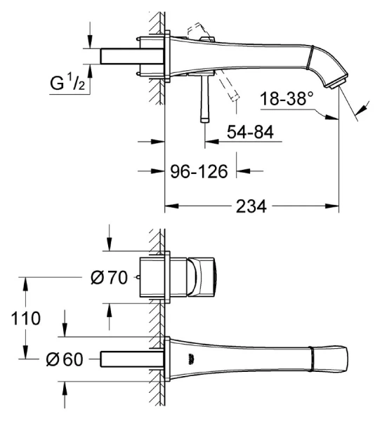 Смеситель для раковины, хром-золото, Grohe Grandera 19930IG0, для раковины - фото 2