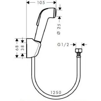 Гигиенический душ с держателем и шлангом Hansgrohe белый/хром - фото 2