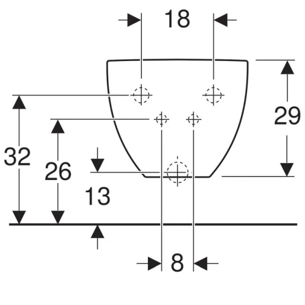 Биде подвесное Geberit Acanto с 1 отверстием под смеситель, современные, hi-tech index_1 - фото 8