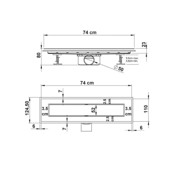 Душевой лоток Vincea Say Anzer 75 см с решеткой, стандартные - фото 5