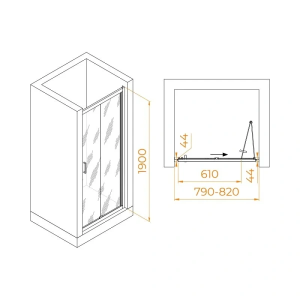 Душевая дверь в нишу RGW Passage PA-21 06082108-1 80 см складная - фото 3