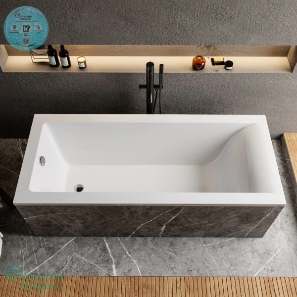 Ванна из искусственного камня Marmo Bagno Ницца 180 x 80 см MB-N180-80 - фото 2