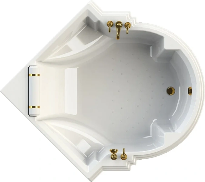 Акриловая ванна Fra Grande Монте-Карло 4-01-0-0-1-401, 149 x 149 см, рама-подставка, подголовник, белая - фото 1