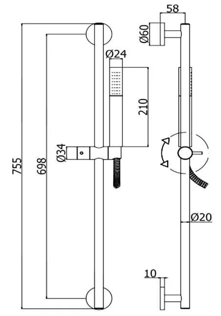 Душевой гарнитур Paffoni Life ZSAL135 латунь - фото 2