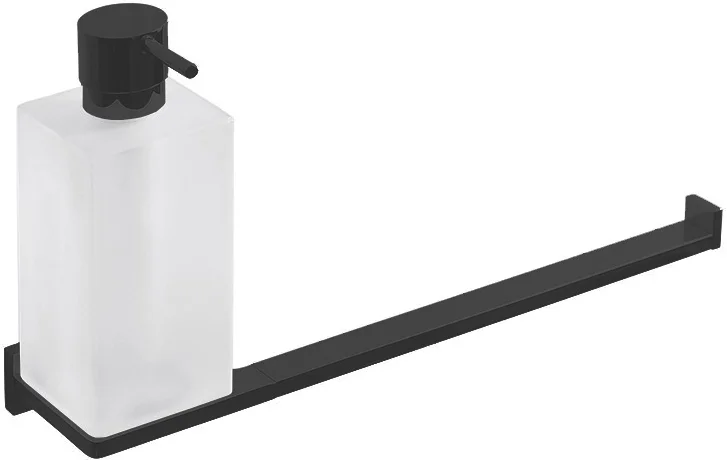 Полотенцедержатель с дозатором для мыла Colombo Look черный матовый - фото 1