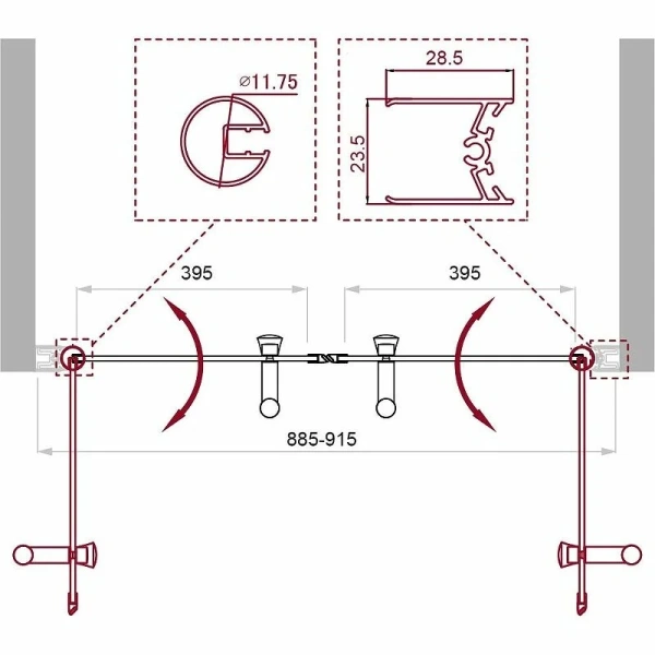 Душевая дверь в нишу BelBagno UNO 90 см стекло шиншилла - фото 2