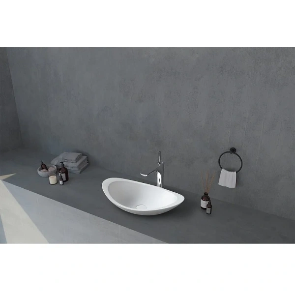 Раковина Abber Stein 60 см белая матовая - фото 4