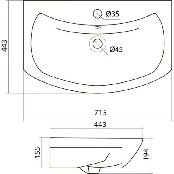 Раковина мебельная Style Line Балтика 70 см белая, в наличии - фото 2