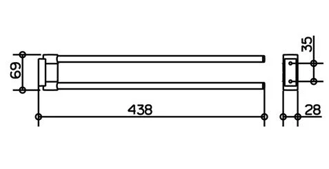 Полотенцедержатель для ванной Keuco Plan 14918, современные, hi-tech - фото 2