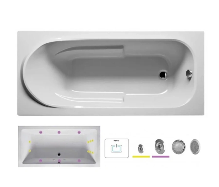 Ванна гидромассажная Riho Columbia 175 x 80 см, FLOW - фото 1