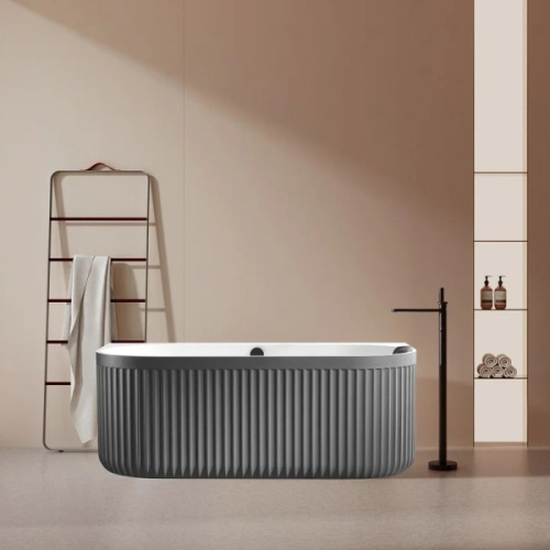 Ванна из искусственного камня ALTROBAGNO Fabiana 090210 170x80 см cement grey/white - фото 3
